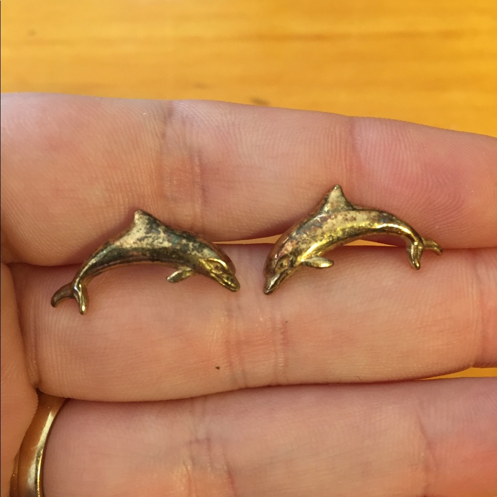 Dolphin stud earrings